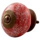 Red Ceramic Floral Drawer Knob